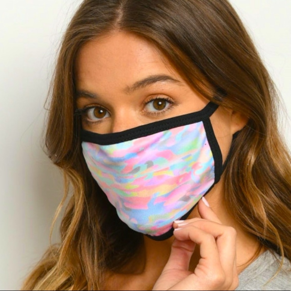 Colorful Pastel Camouflage Designed Face Mask